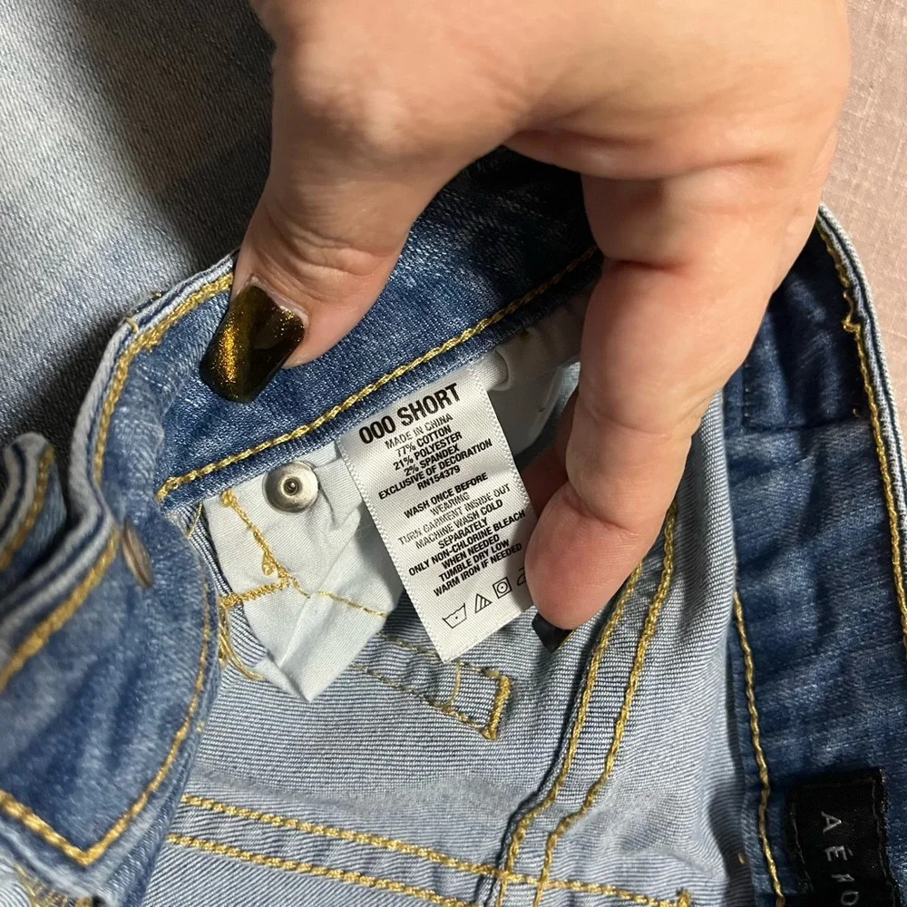 Aeropostale Skinny Distressed Jeans Women's Size 000 Teen Y2K light wash - Picture 4 of 5